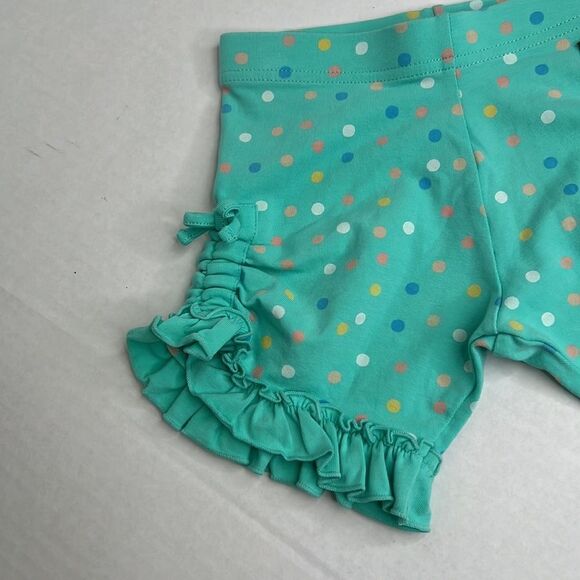 Matilda Jane lime green polka dot cinched and ruffled shorts size 6 NWOT - Picture 2 of 9